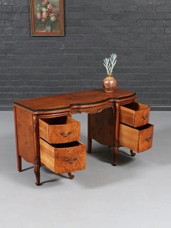 French Provincial Style Burlwood Desk / Vanity by Romweber Industries