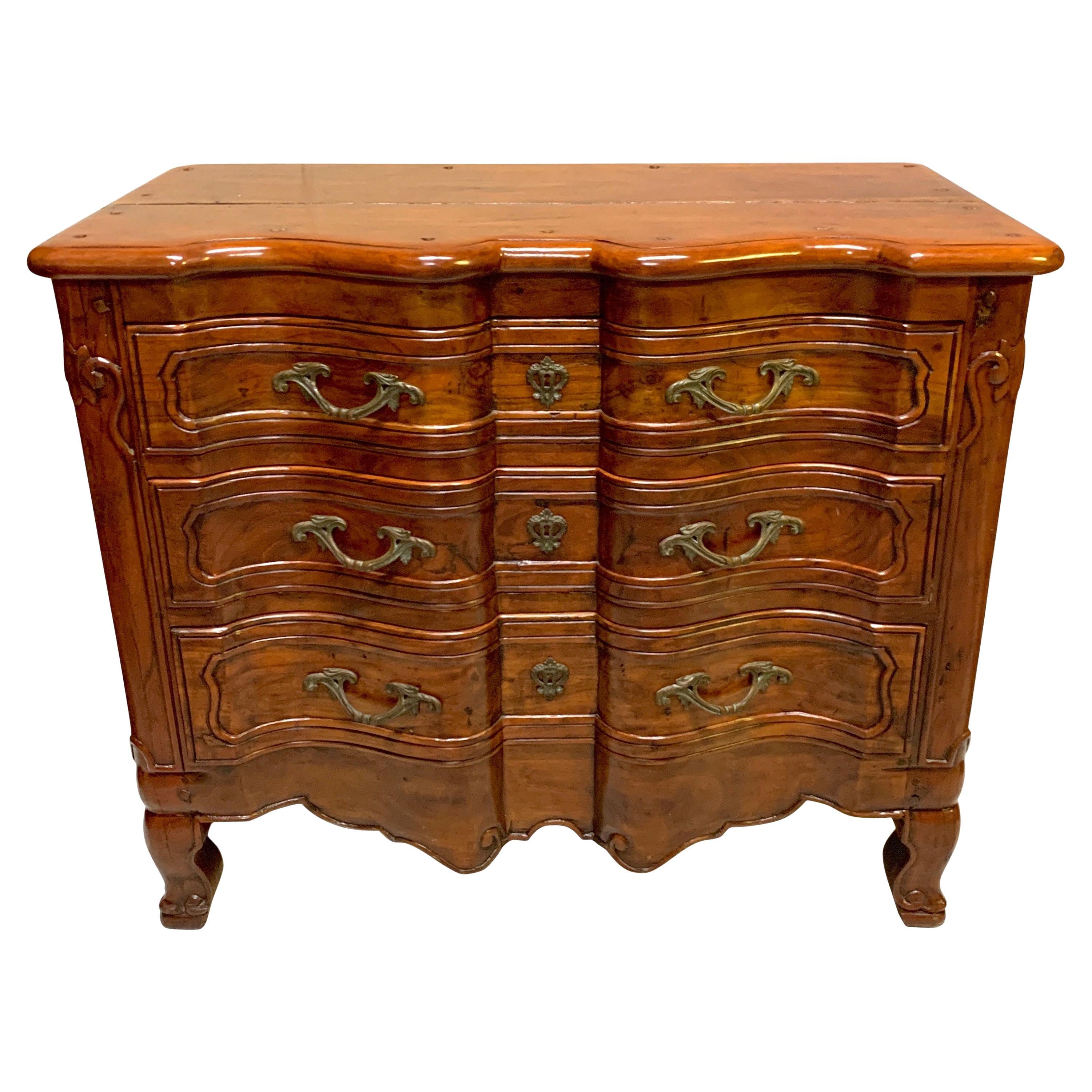 French Provincial Style Cherry Block Front Commode