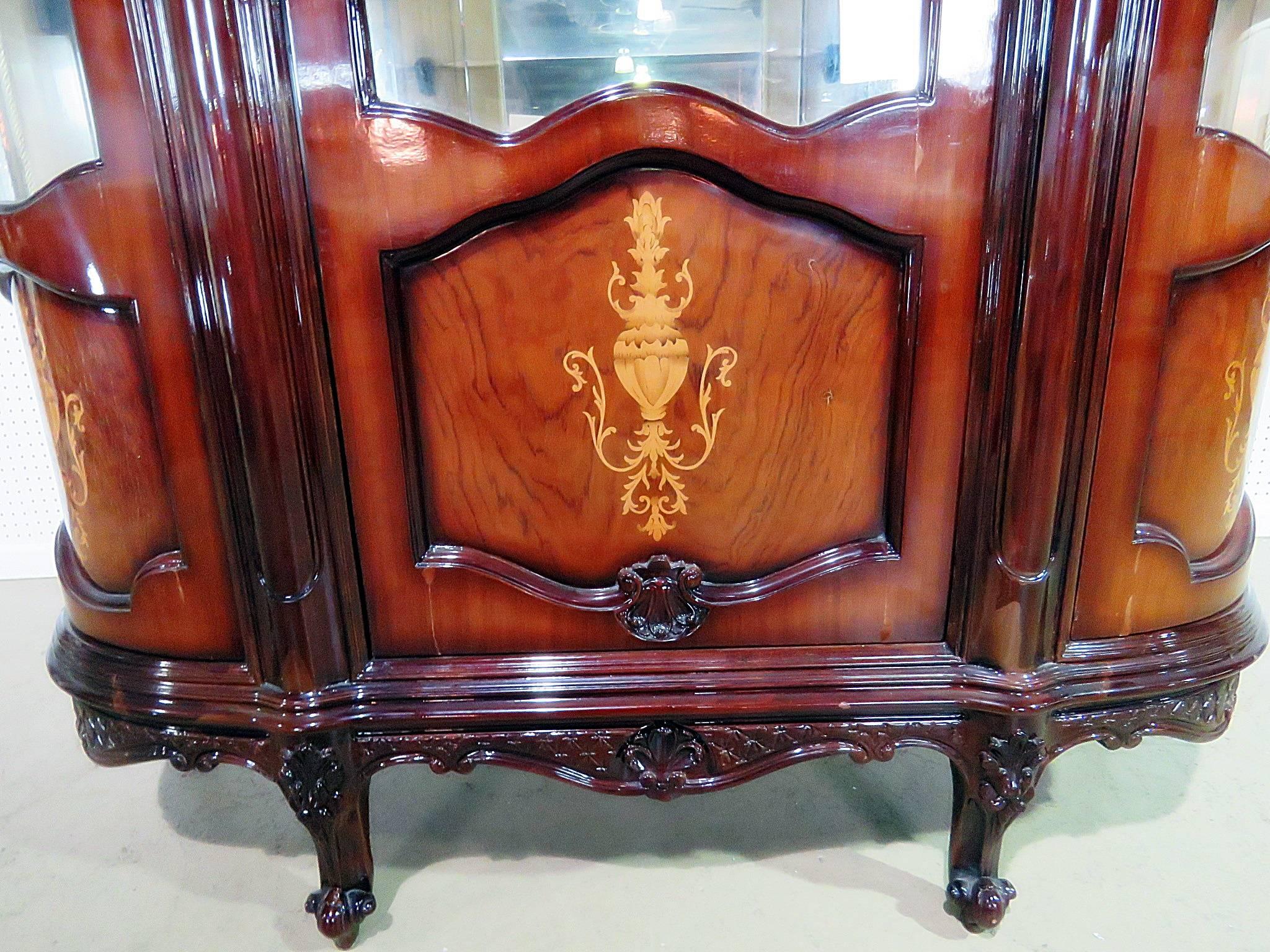 Inlay French Provincial Style China Cabinet