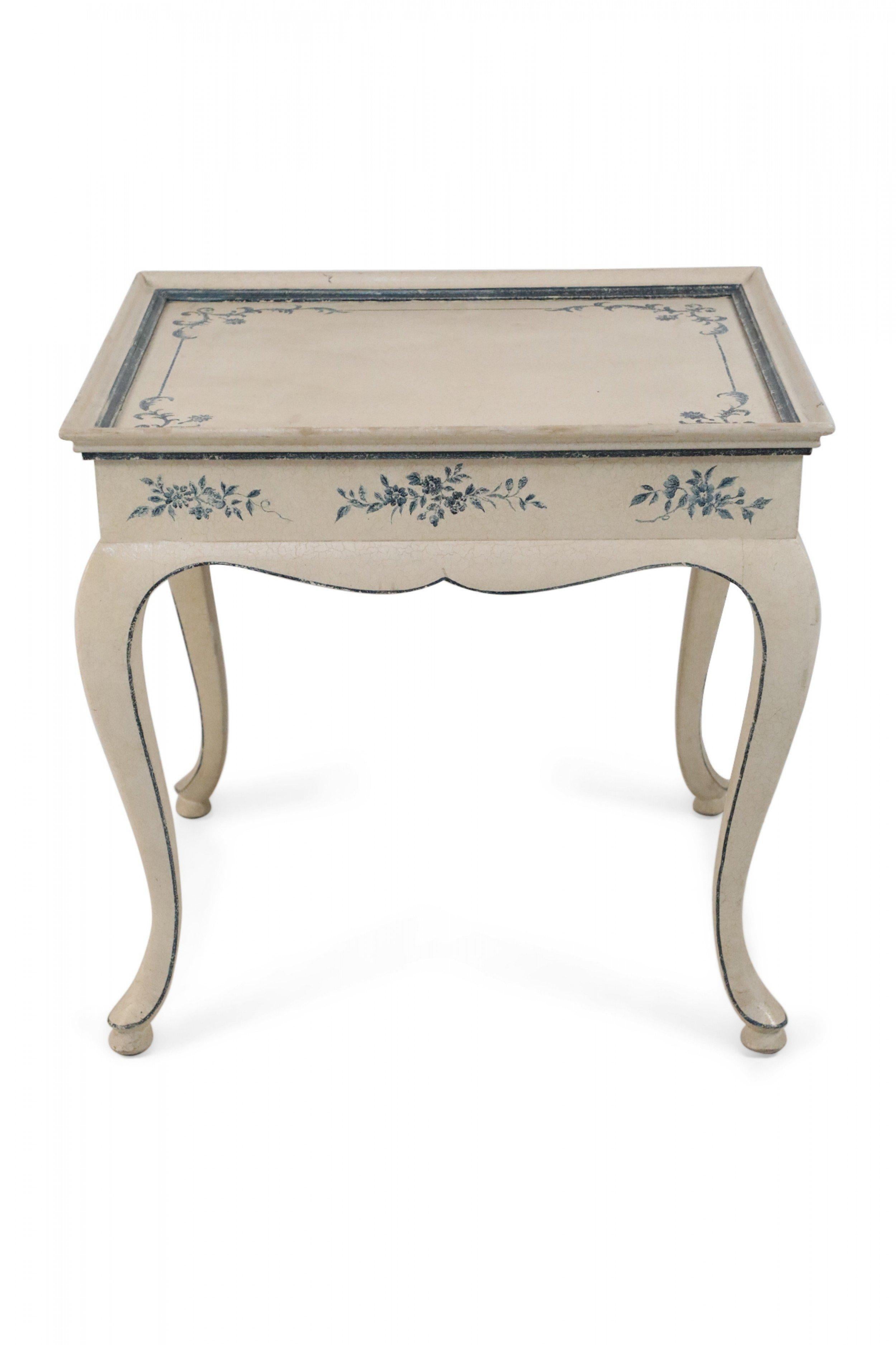 French Provincial Style Cream Wooden Center Table In Good Condition For Sale In New York, NY