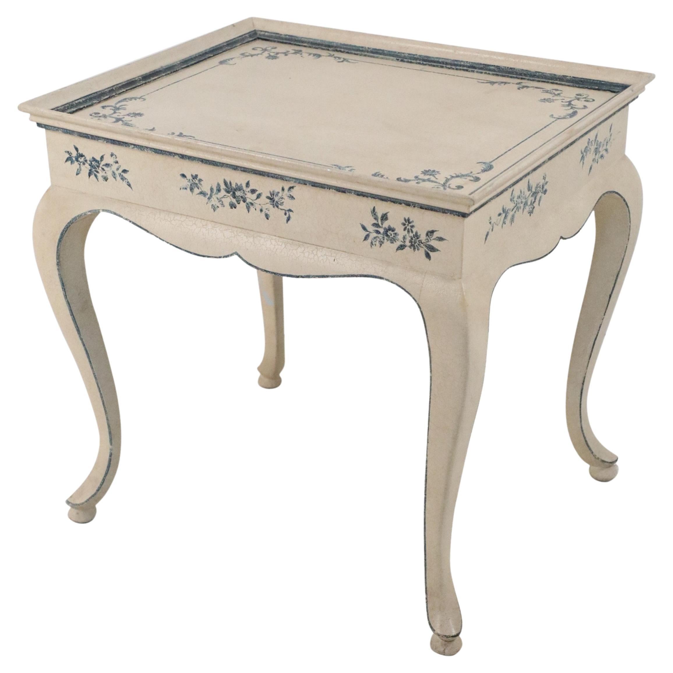 French Provincial Style Cream Wooden Center Table For Sale