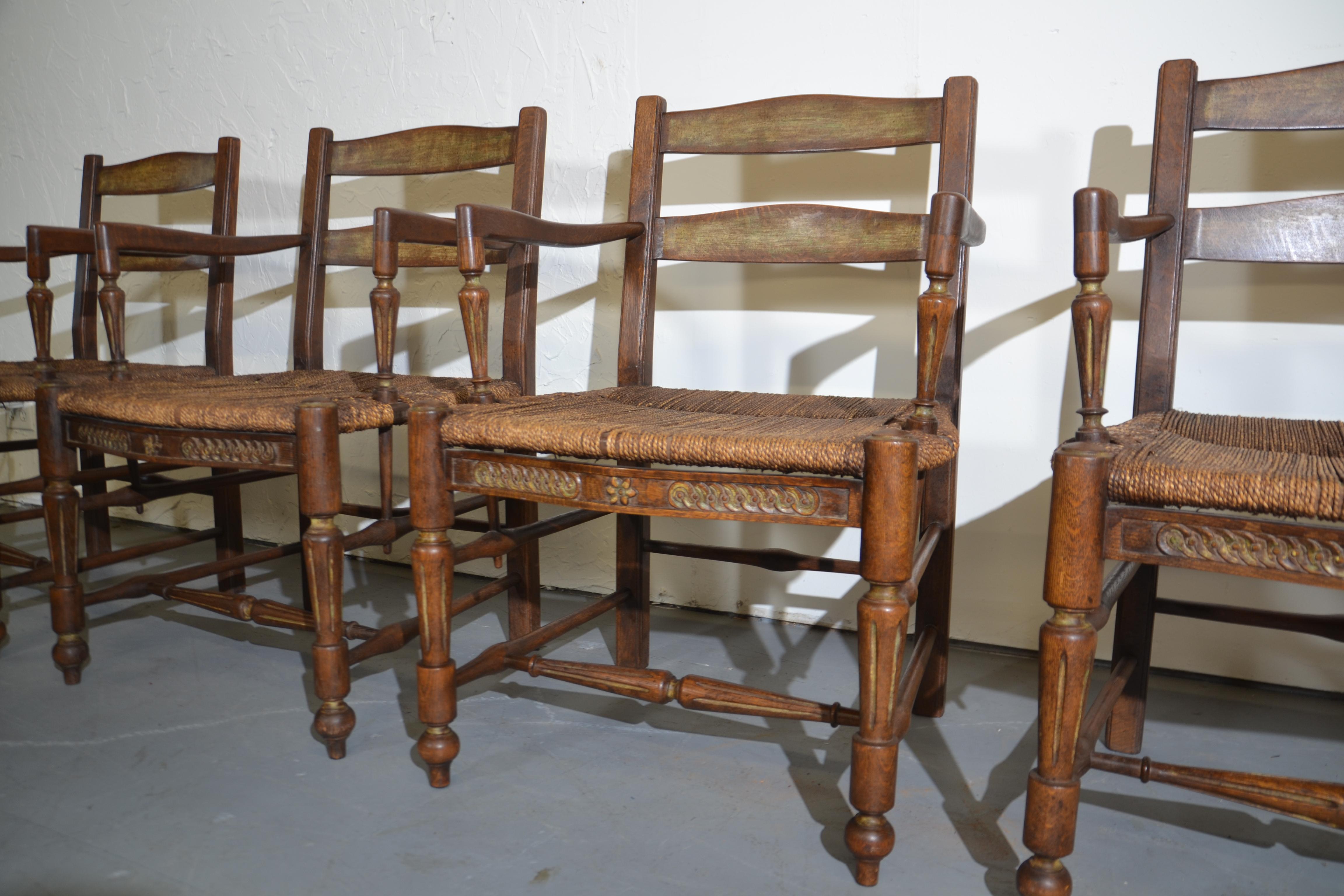 American French Provincial Style Dining Chairs Set of 4 For Sale