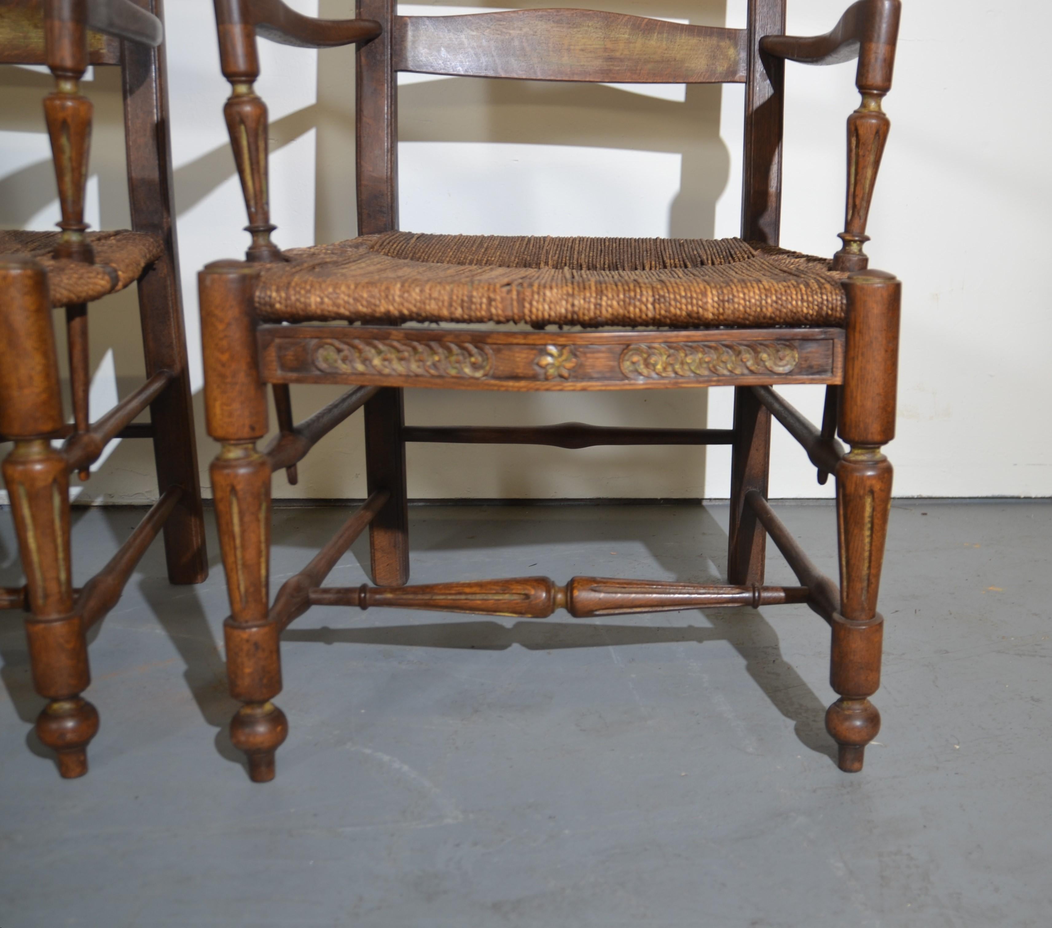 Late 20th Century French Provincial Style Dining Chairs Set of 4 For Sale