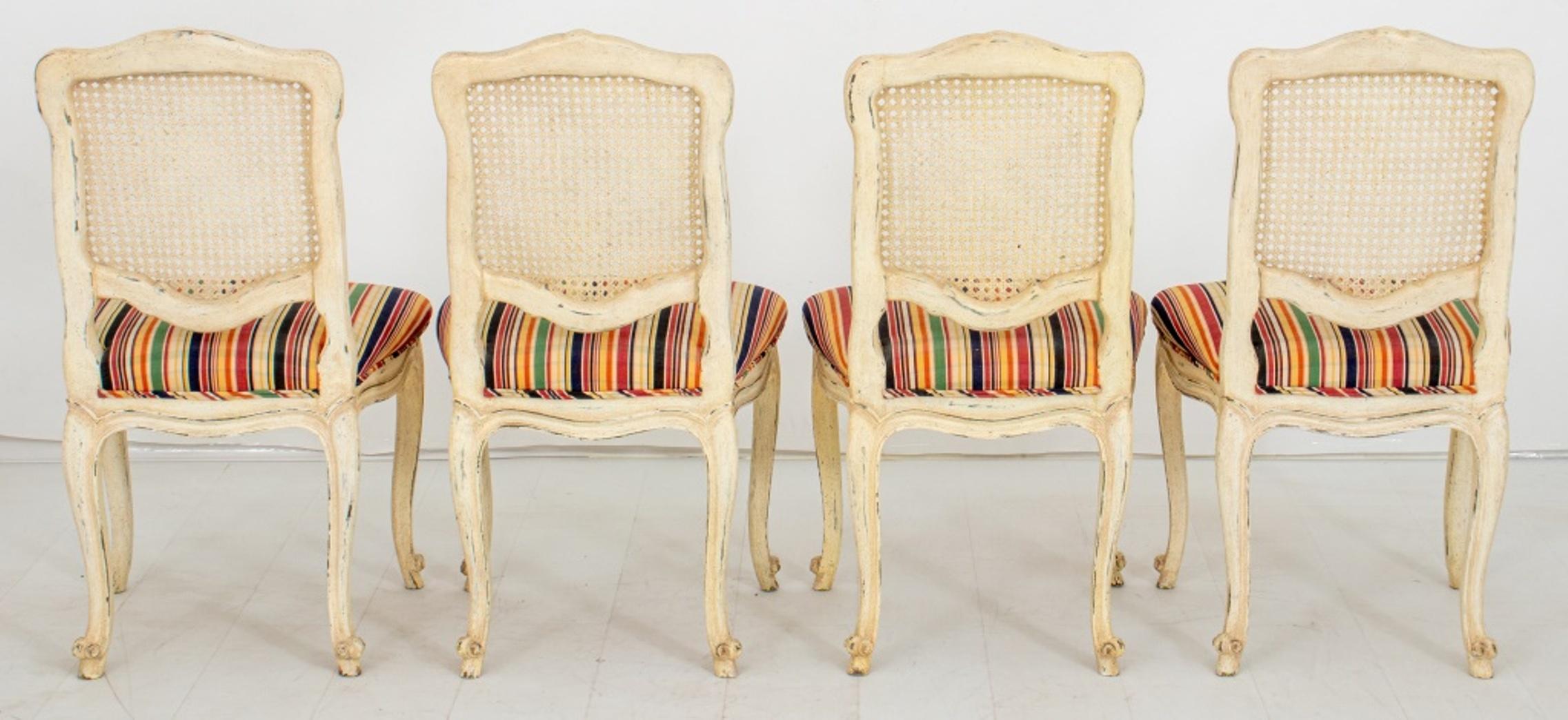 Contemporary French Provincial Style Dining Chairs, Set of Four For Sale