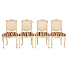 French Provincial Style Dining Chairs, Set of Four