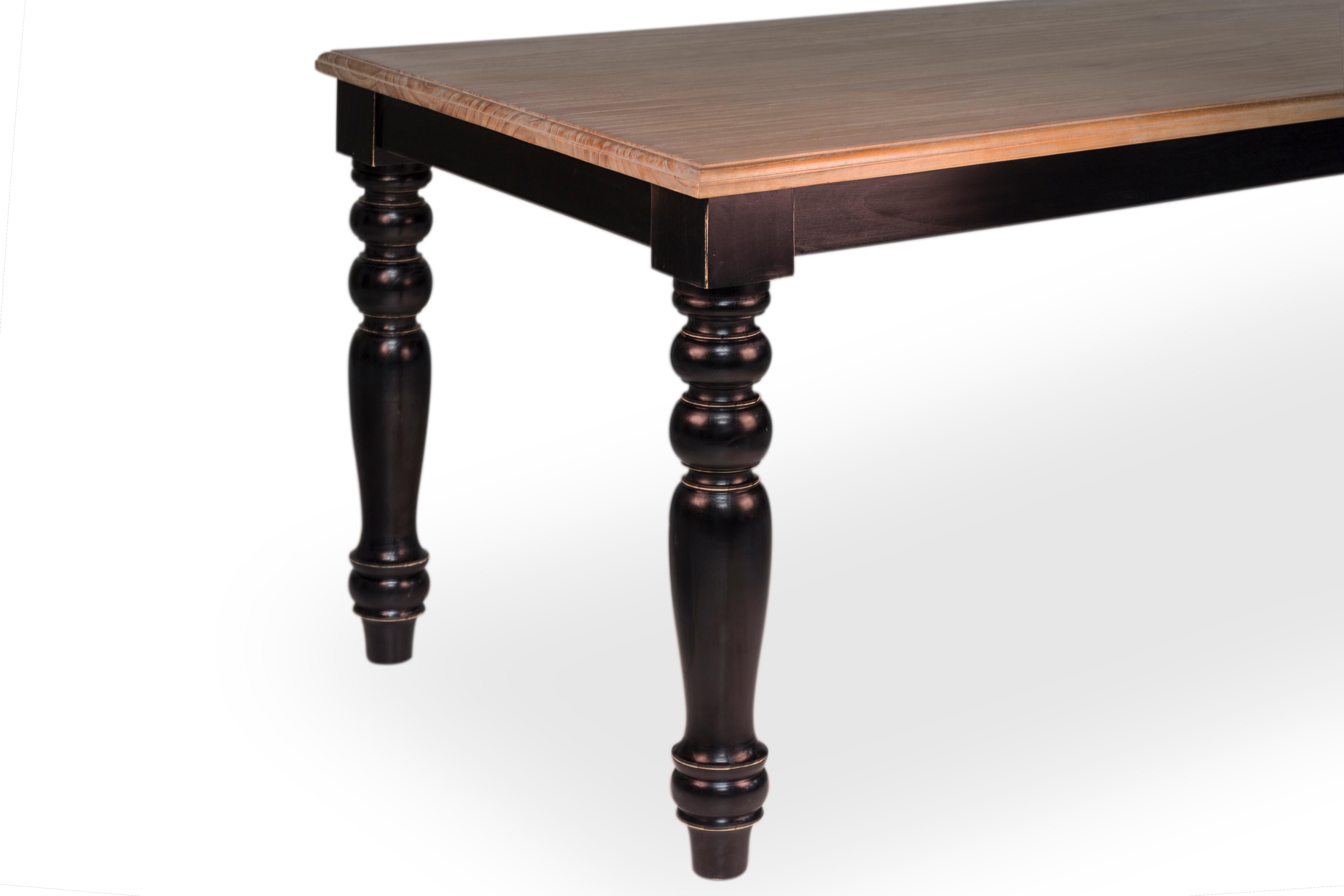 French Provincial style dining room table with black ebonized legs

Handmade with solid wood.

 