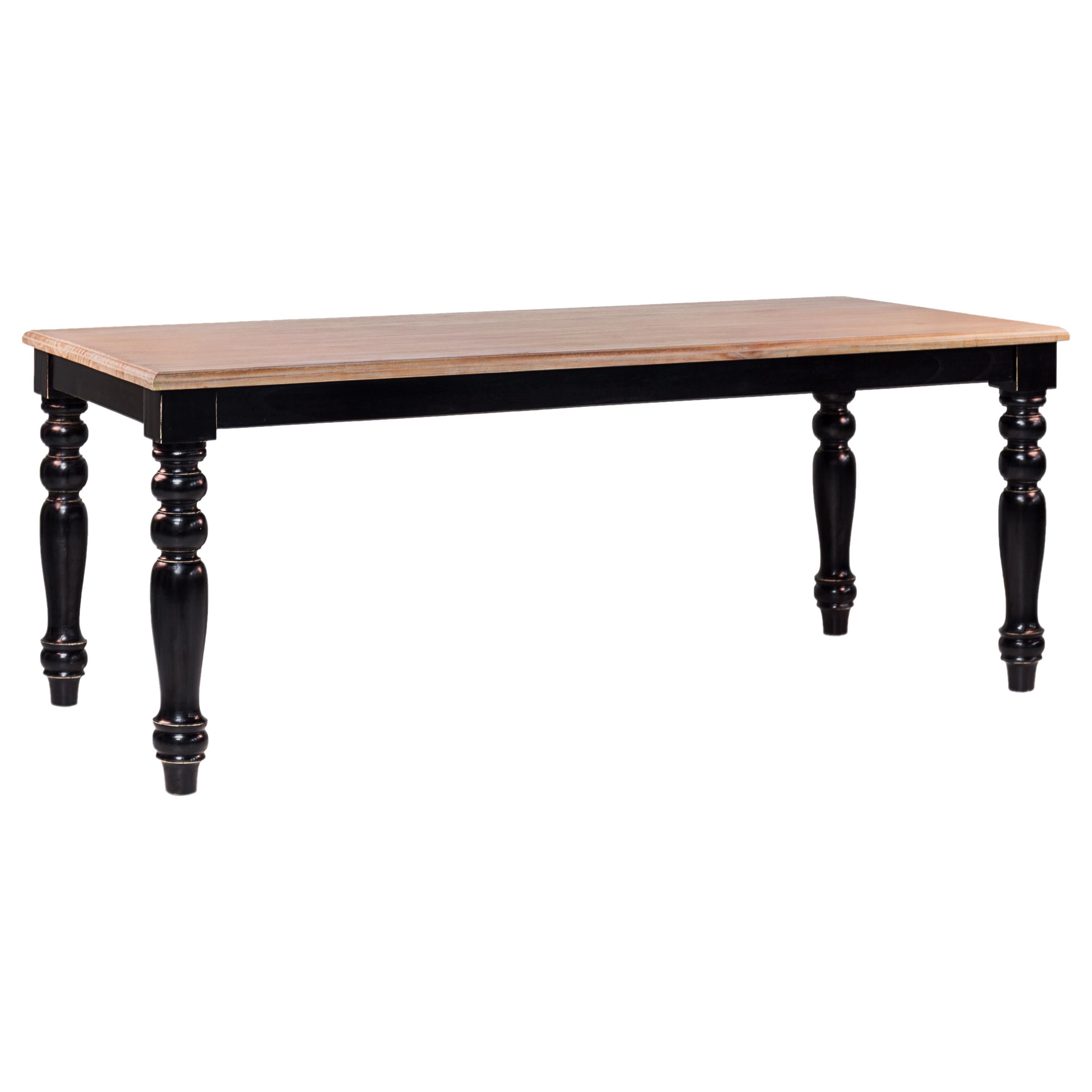 French Provincial Style Dining Room Table with Black Ebonized legs For Sale