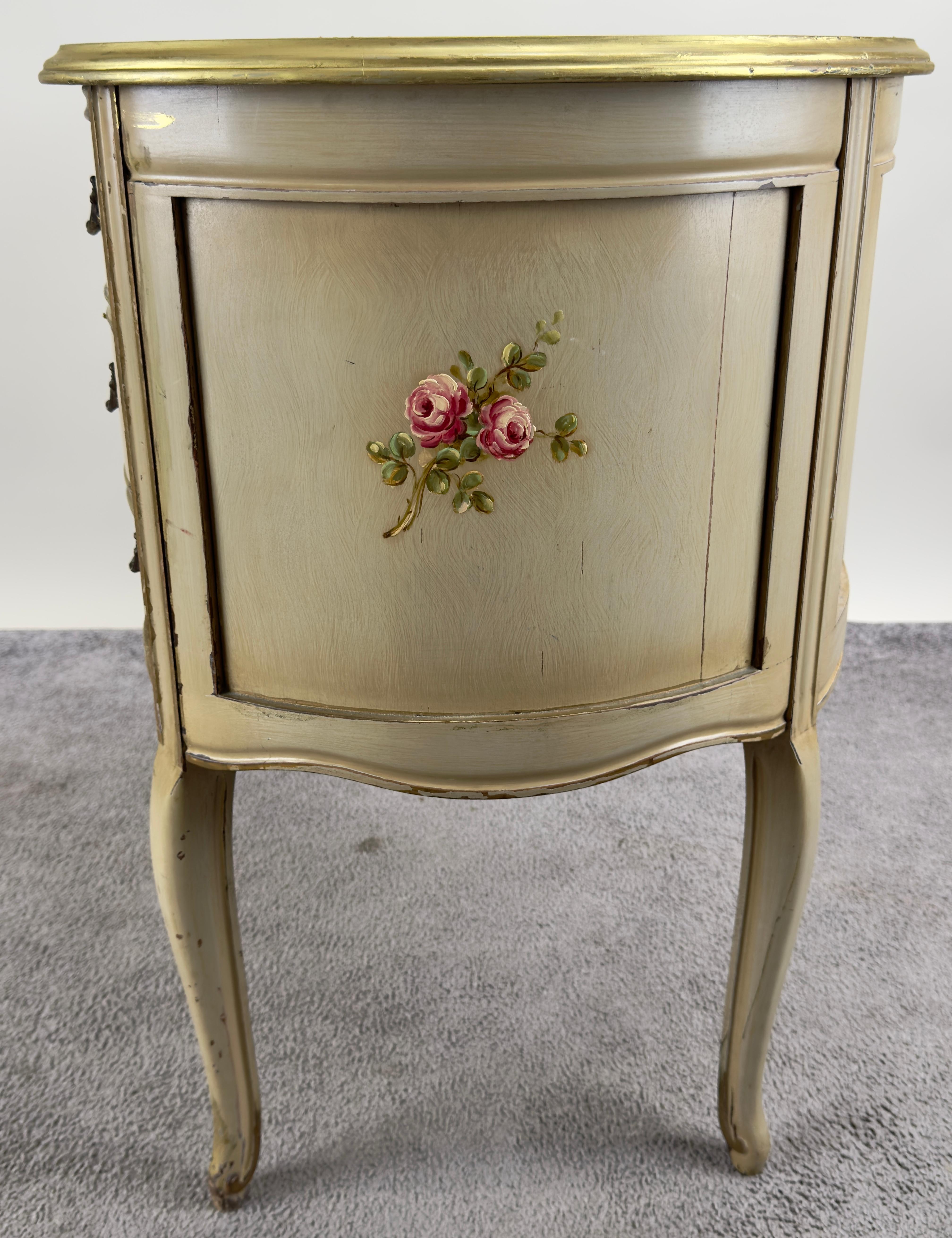 French Provincial Style Kidney Shaped Lady Writing or Vanity Desk with Ottoman 5