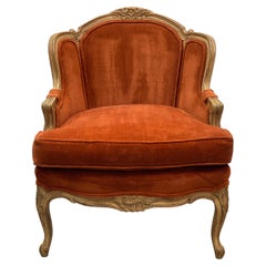 French Provincial style Louis XV Style Bergere Chair 