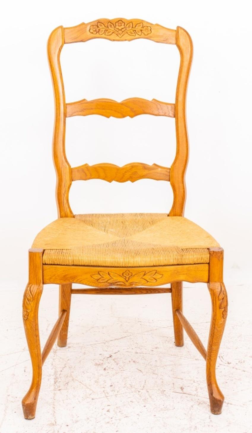 French Provincial Style Oak Dining Chairs, Set of 10 For Sale 2