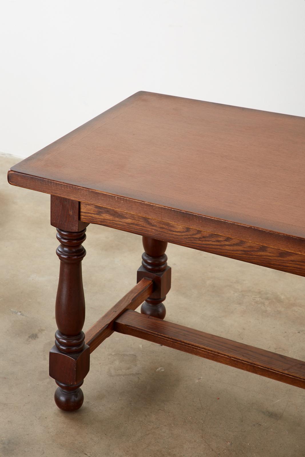 French Provincial Style Oak Farmhouse Trestle Dining Table 6