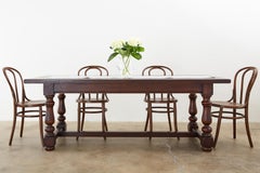 French Provincial Style Oak Farmhouse Trestle Dining Table