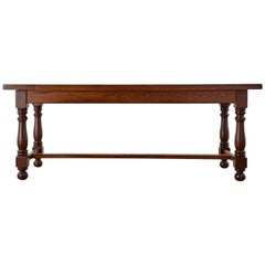 French Provincial Style Oak Farmhouse Trestle Dining Table