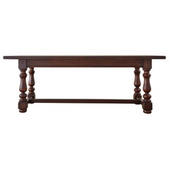 French Provincial Style Oak Farmhouse Trestle Dining Table