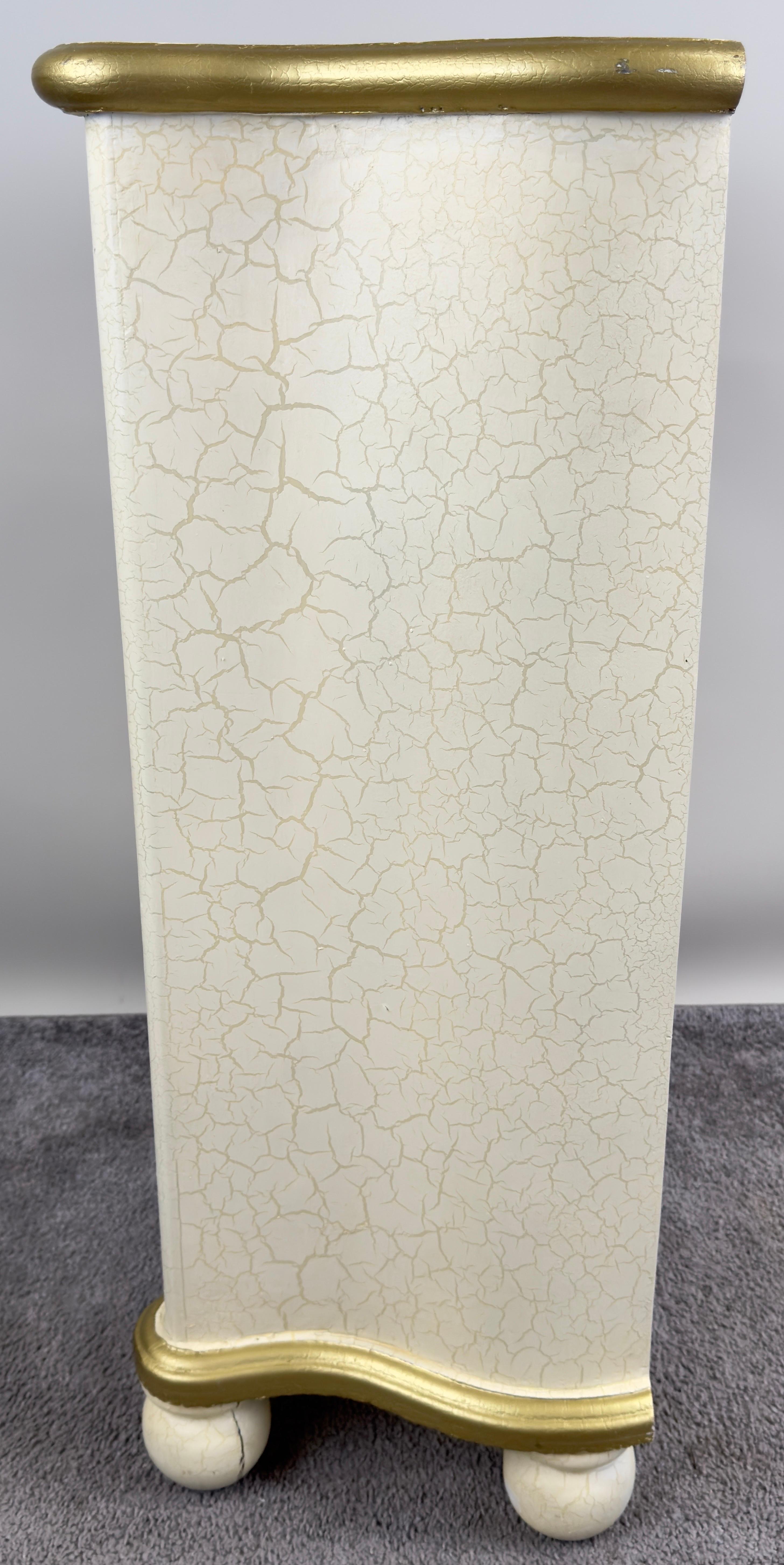 French Provincial Style Off white Nightstand with Floral Motif In Good Condition For Sale In Plainview, NY
