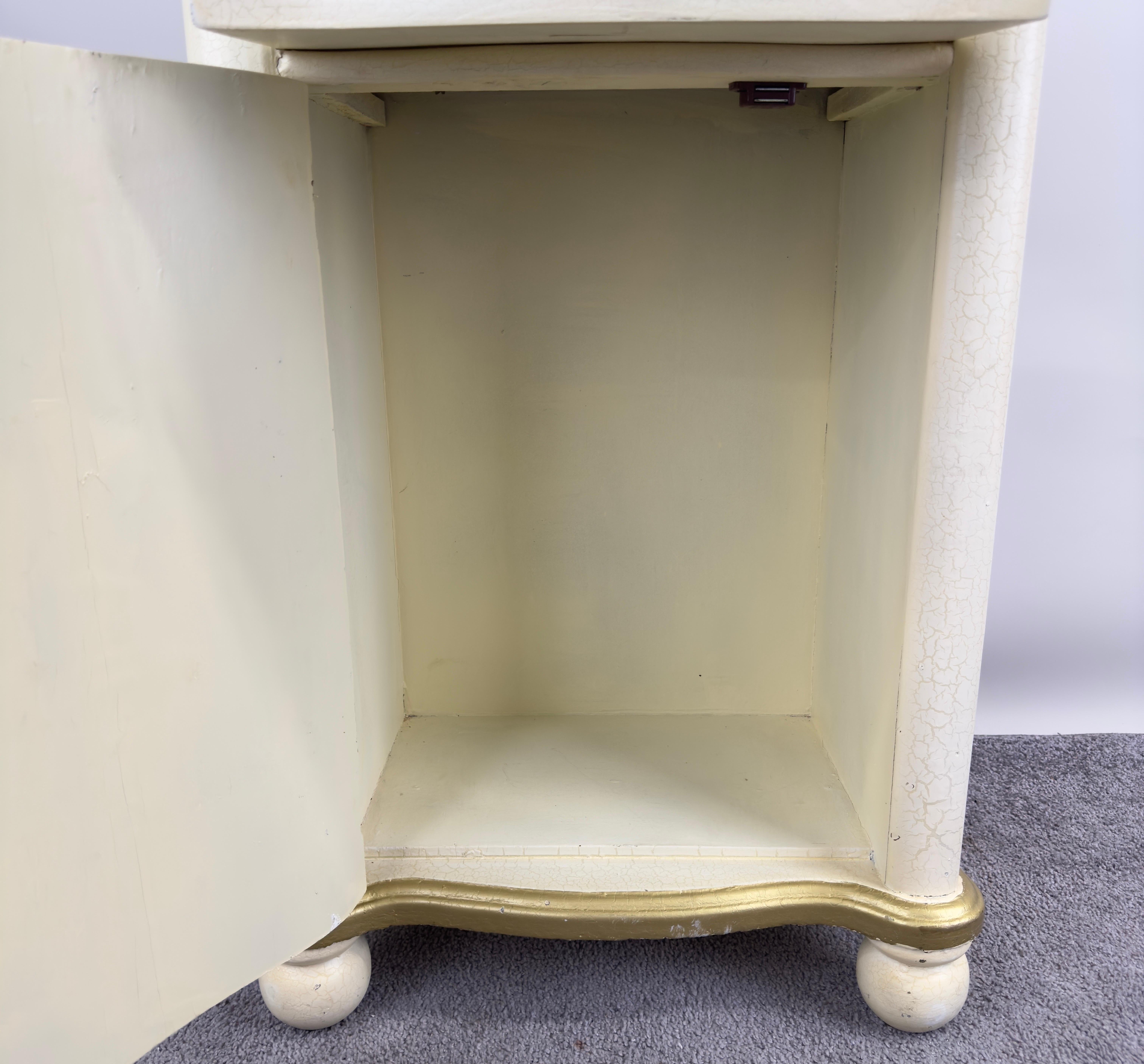 French Provincial Style Off white Nightstand with Floral Motif For Sale 3