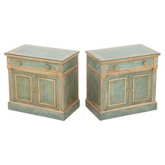 French Provincial Style Painted Cabinets, Pair
