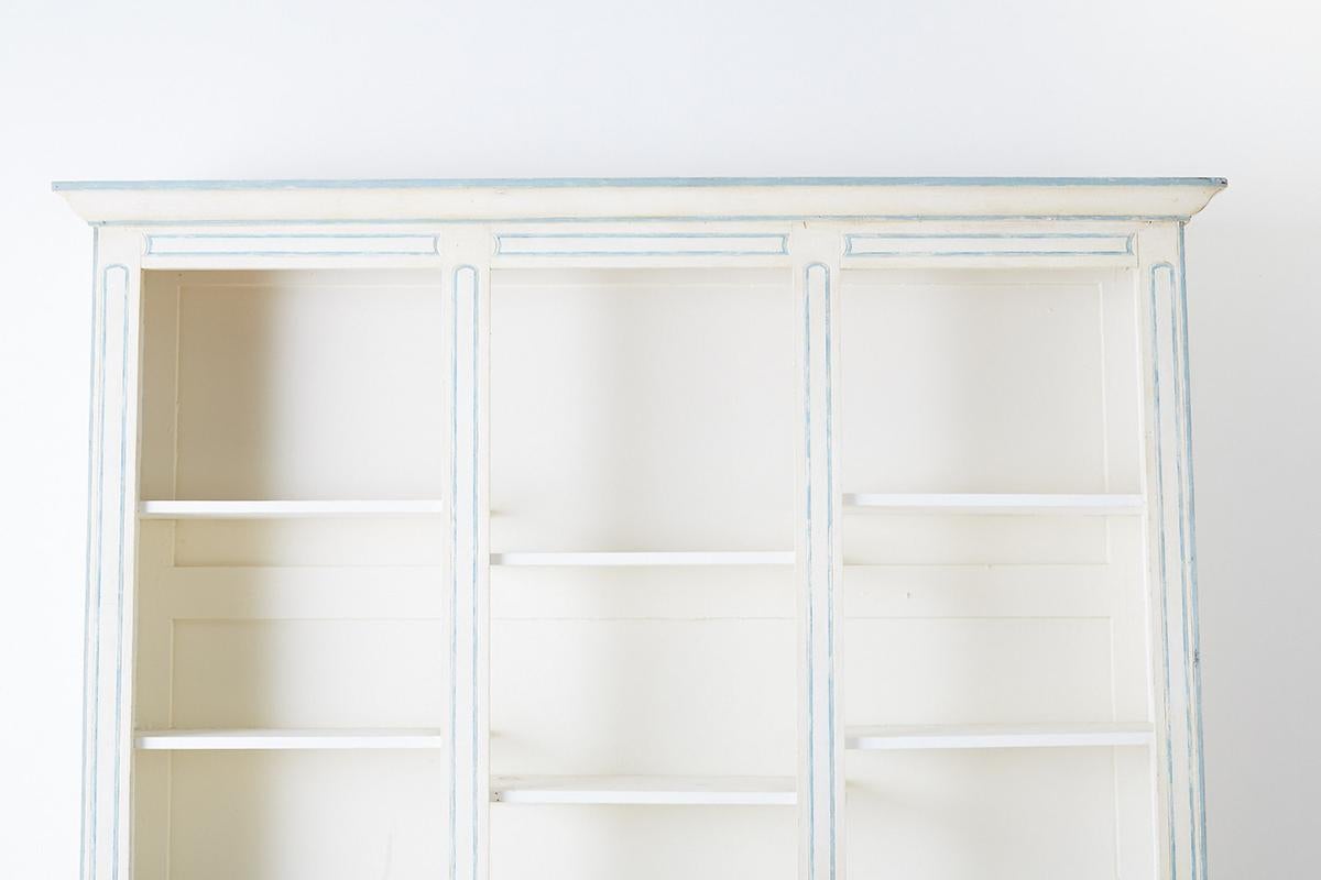 French Provincial Style Painted Open Shelf Cabinet Bookcase 5