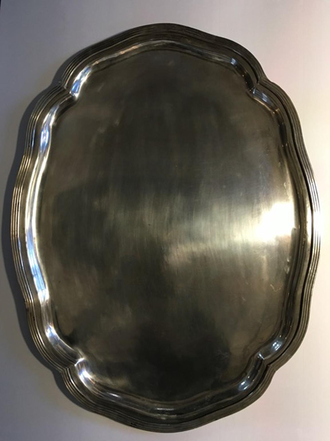 This is a piece made in an unsual material such as the pewter. This material was largely used in Medioeval era in Europe. The tray is a contemporary production that looks as a handmade piece and it has the charm of the antique style.



 