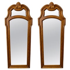 Paire de grands miroirs muraux en bois de pin de style provincial français par Drexel