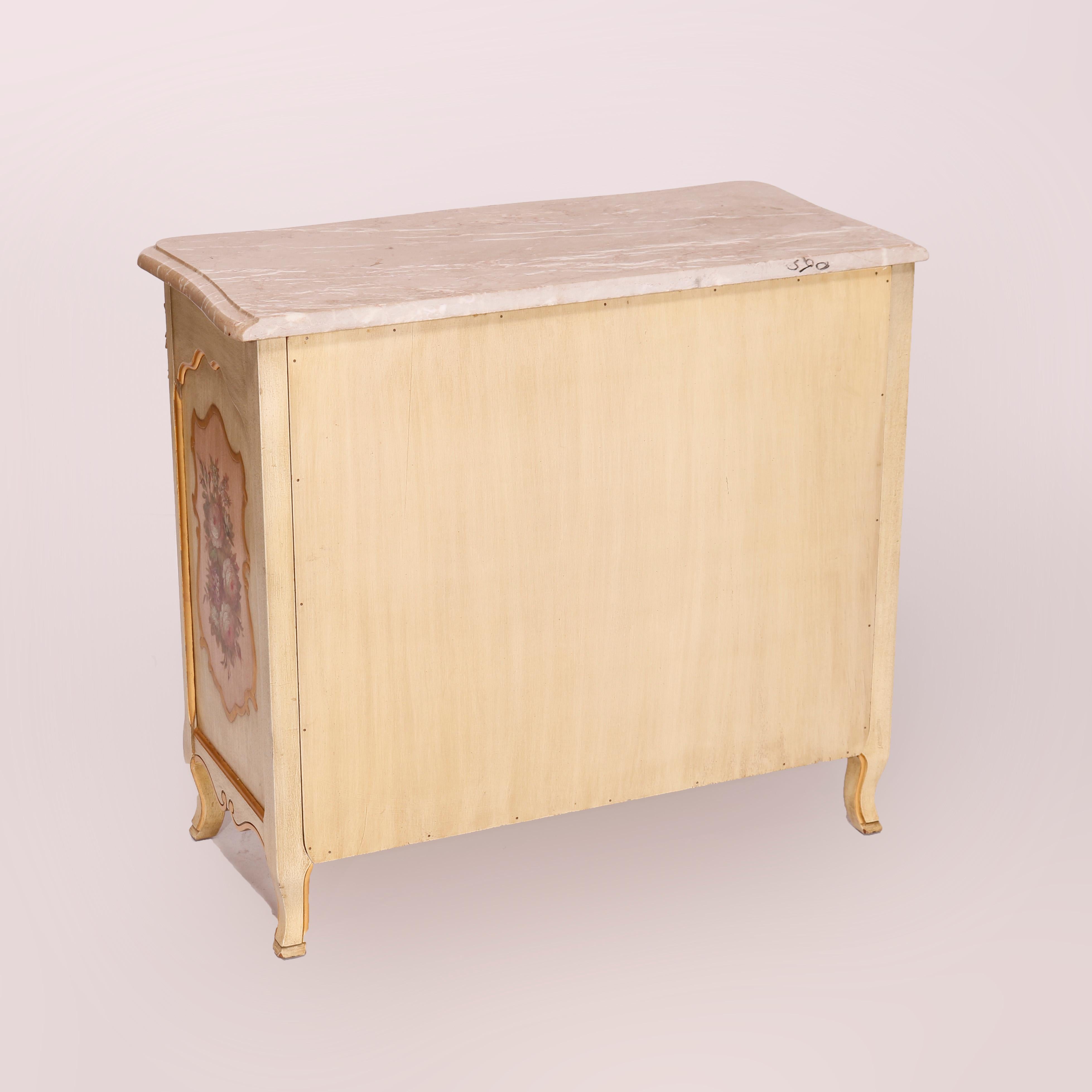 Commode de style provincial français polychrome, dorée et en marbre par Kozak Studios, XXe siècle en vente 5