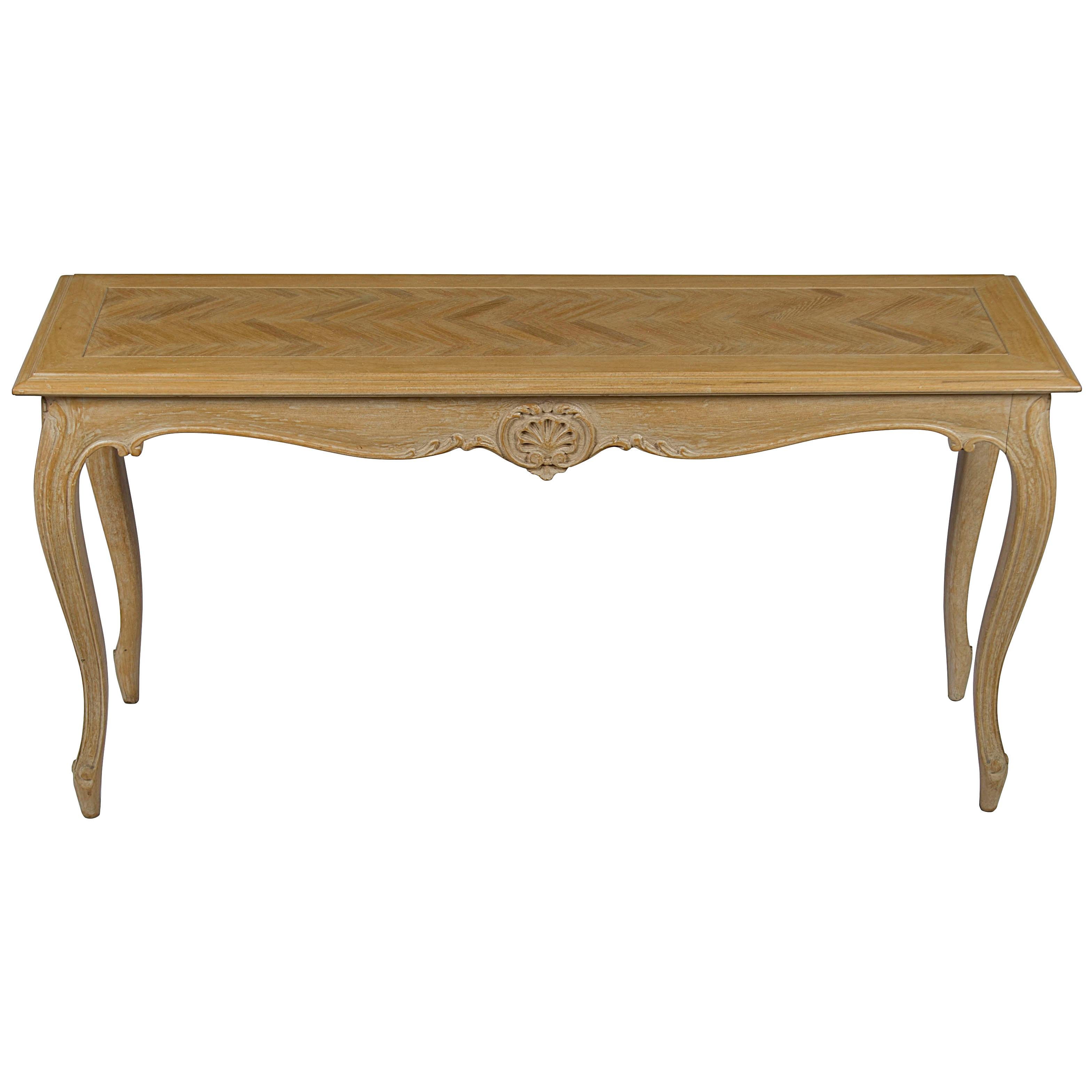 French Provincial Style Rustic Long Narrow Sofa Console Table For Sale