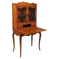 French Provincial Style Secretary Desk w/ Lattice Doors