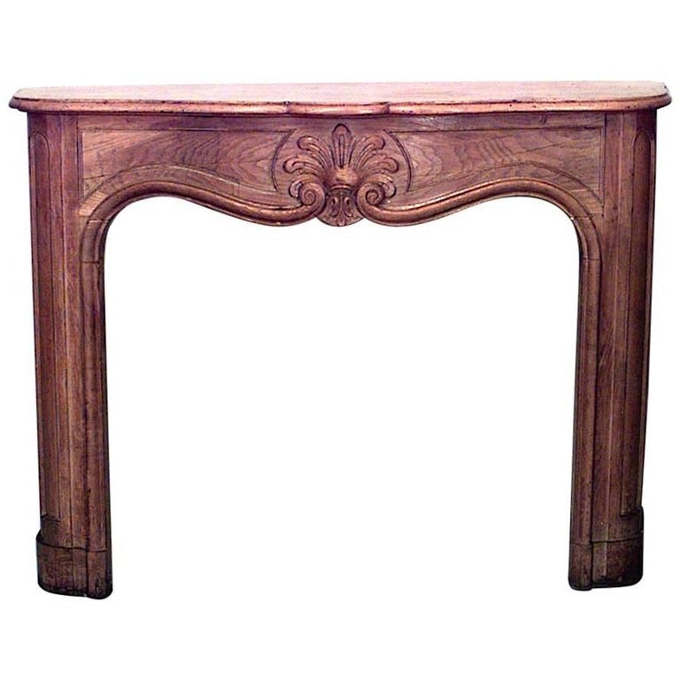 French Provincial Style Stripped Oak Fireplace Mantel For Sale At