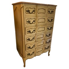 French Provincial Style Tallboy Dresser with Marble Top, 20th Century