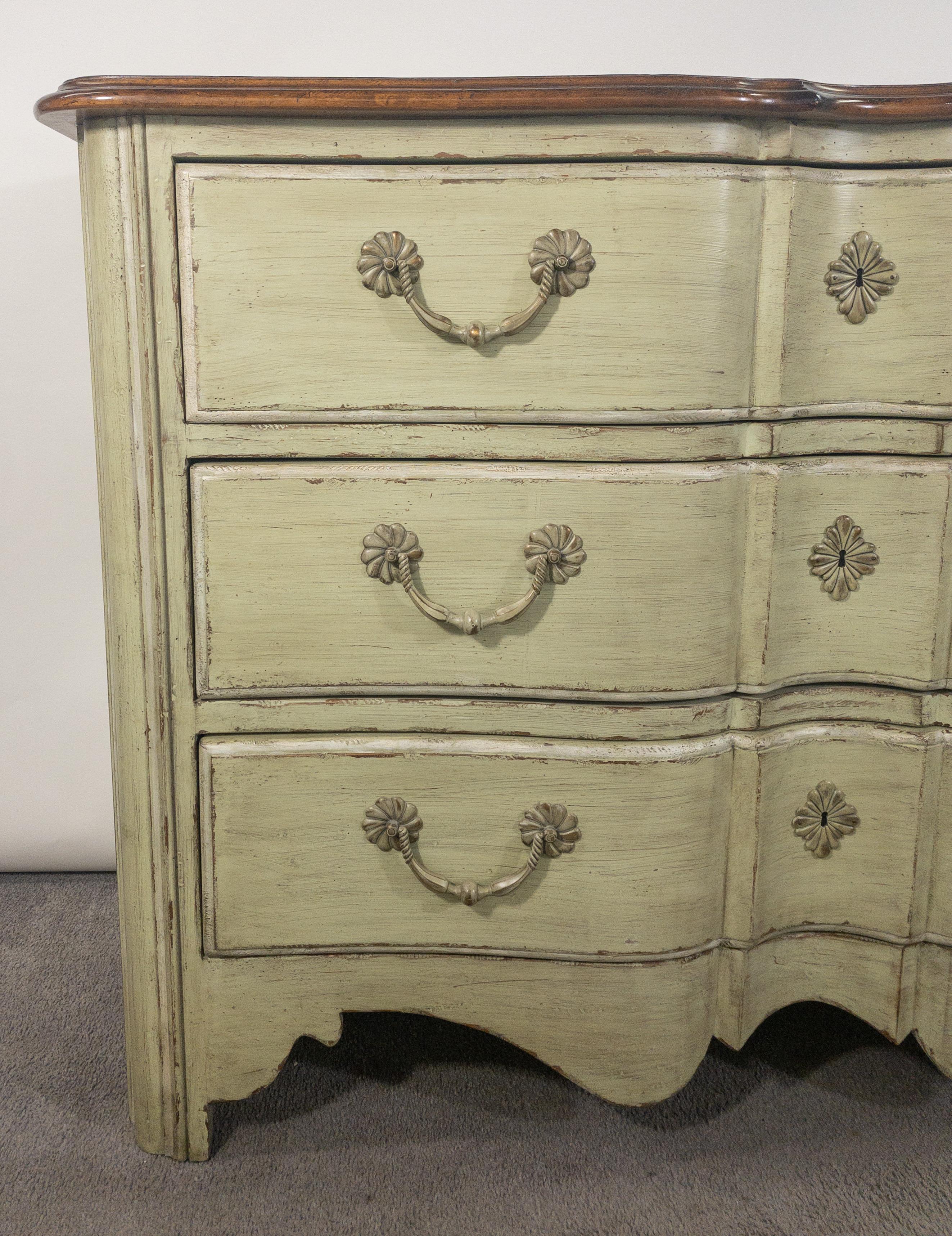 Wood Walter E Smith French Provincial Style Three Drawer Commode or Chest  For Sale