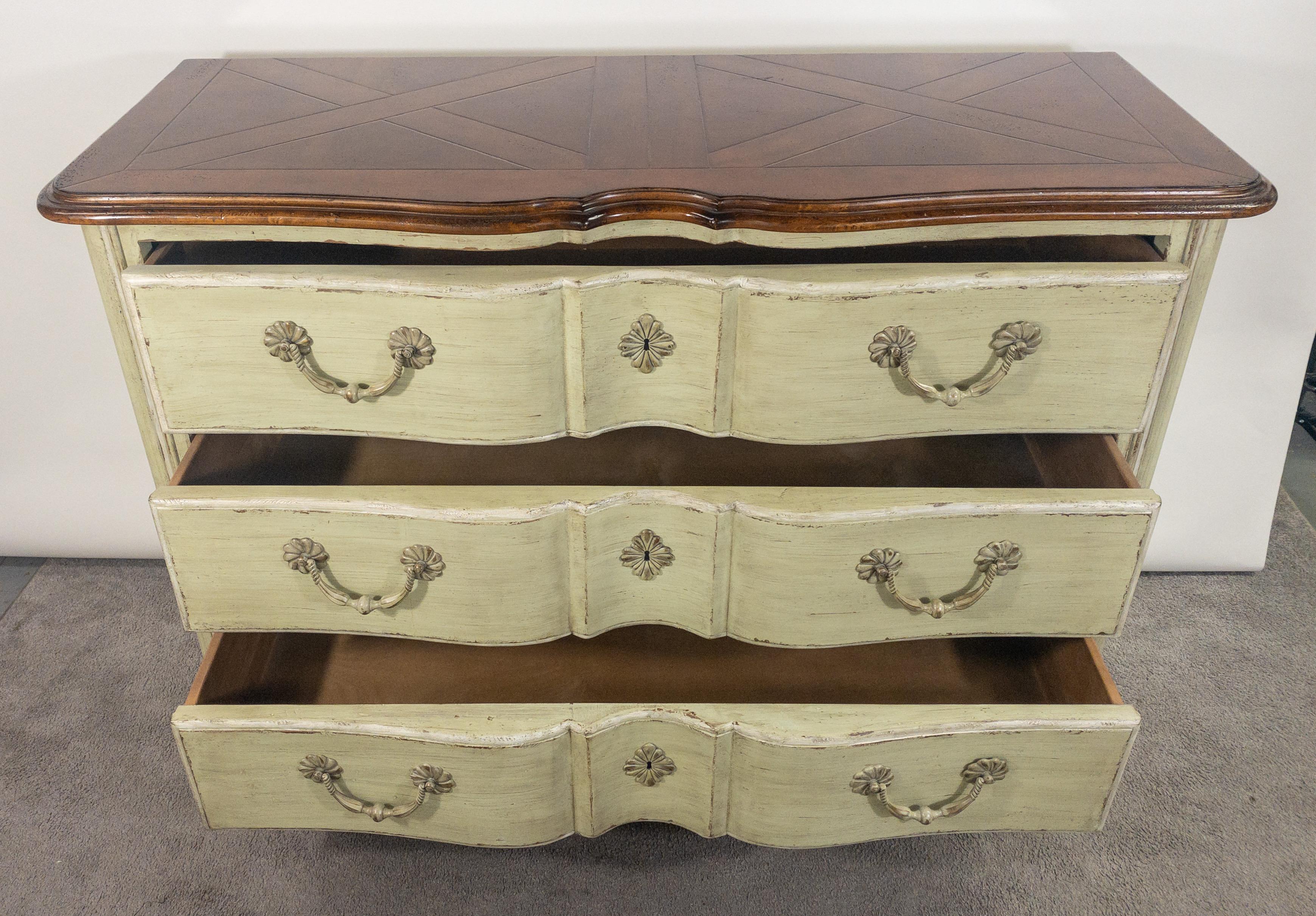 Walter E Smith French Provincial Style Three Drawer Commode or Chest  For Sale 4