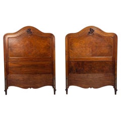 French Provincial Style, Twin Headboards, Walnut, Gilt, France, 20th c.