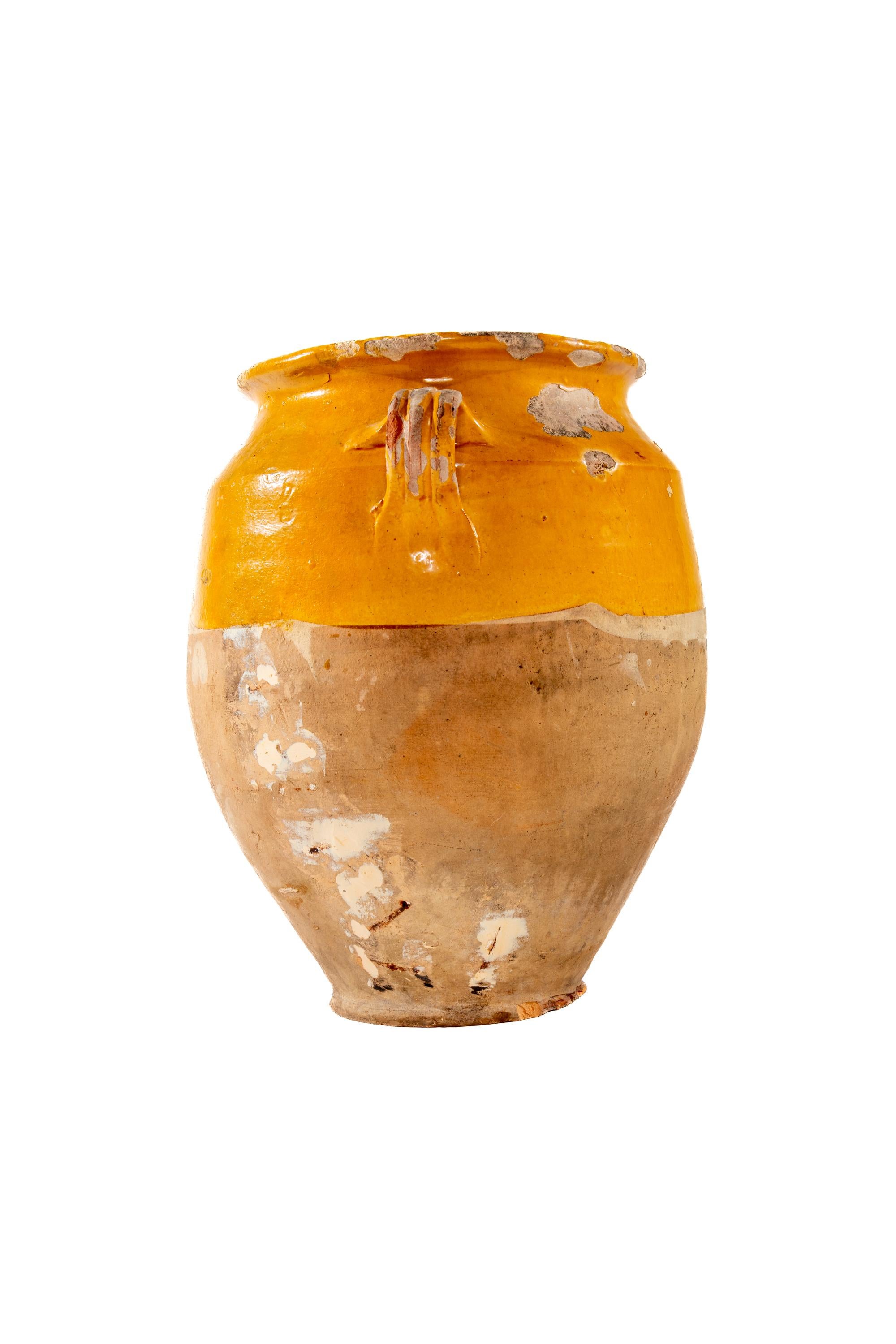 Vernissé Vase provincial français à deux poignées en vente
