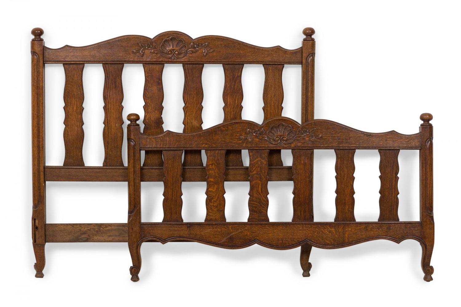 French Provincial Style Walnut Twin Bed For Sale