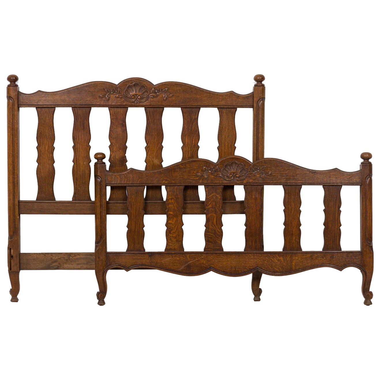 French Provincial Style Walnut Twin Bed