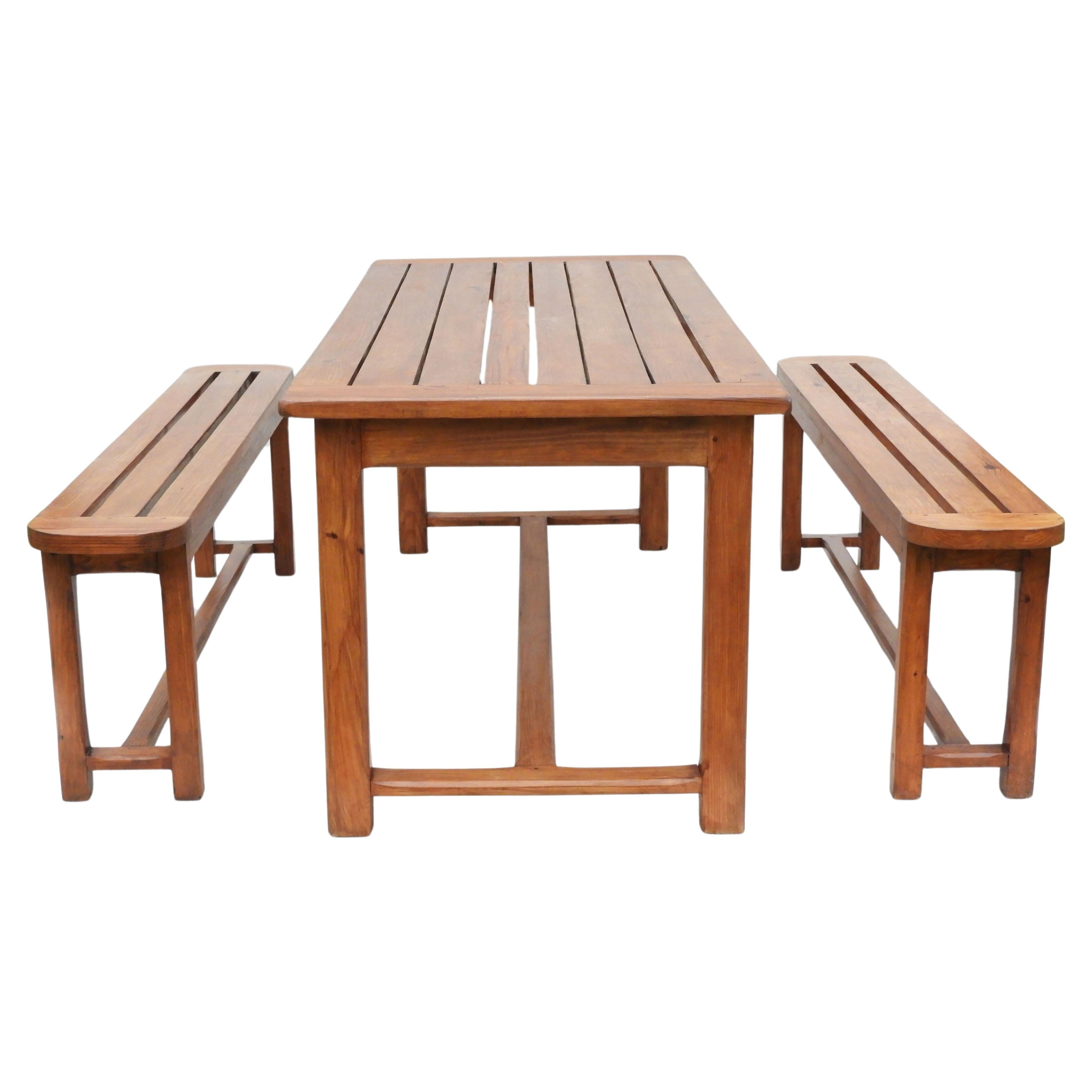 French Provincial Table & Bench Exterior Dining Set