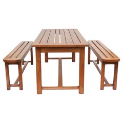 Retro French Provincial Table & Bench Exterior Dining Set
