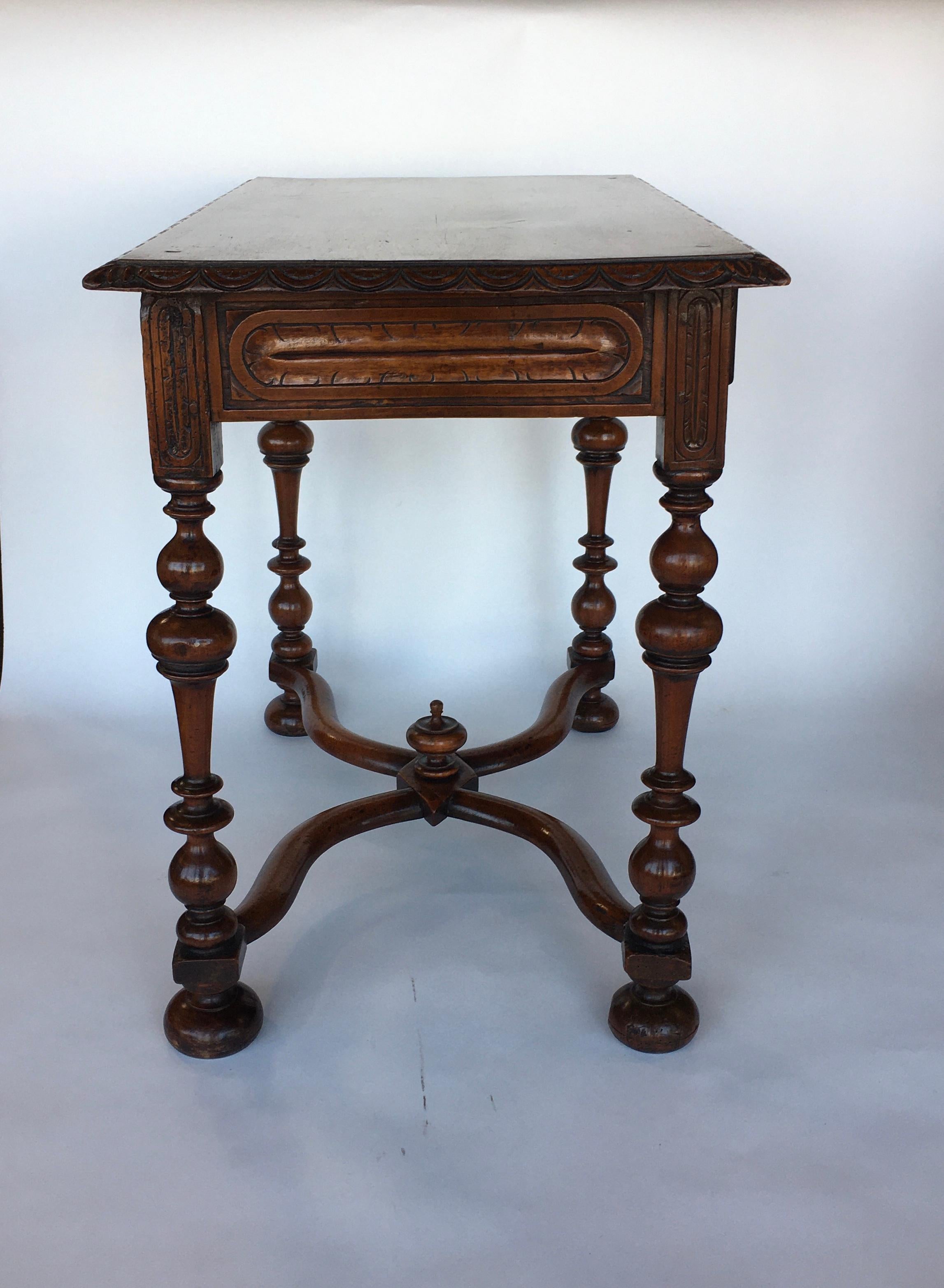 Walnut French Provincial Table For Sale