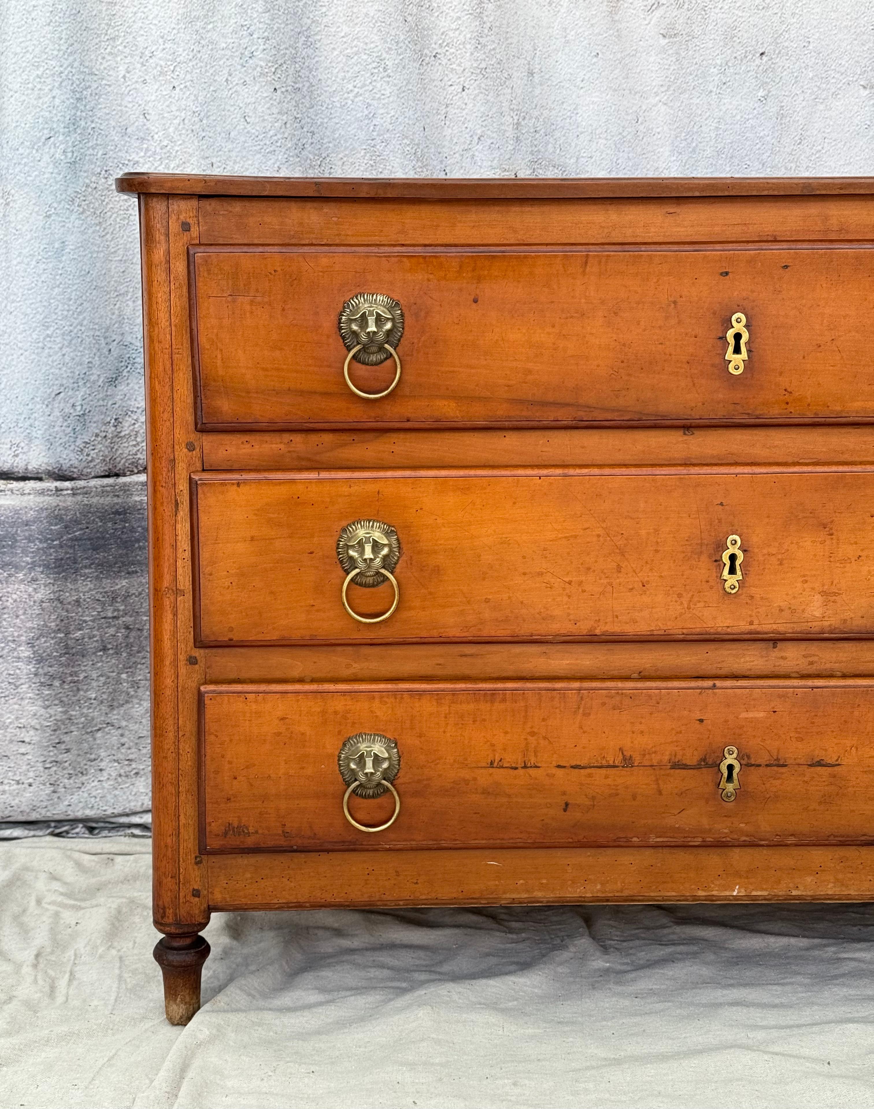 Wood French Provincial Three Drawer Chest