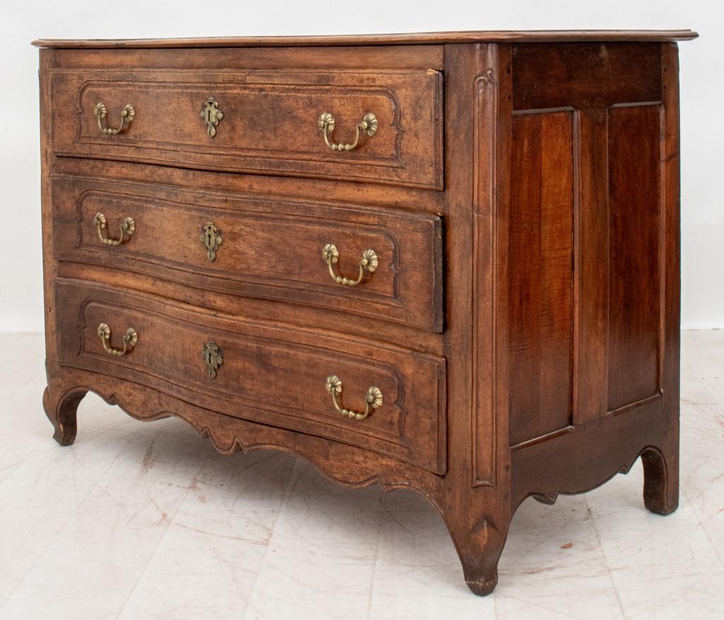 Brass French Provincial Three Drawer Commode