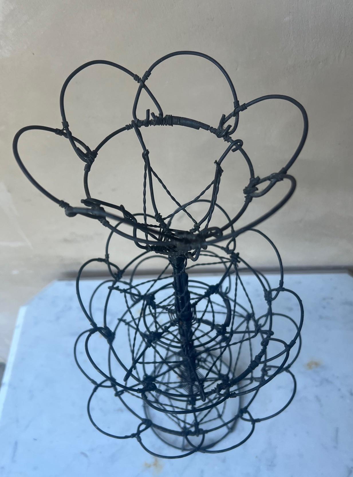 Early 20th Century French Provincial Three Tier Standing Basket, C. 1920 For Sale