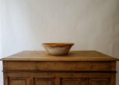 Early 19th Century French Provincial Tian Bowl – Light Yellow, Time-Worn Patina