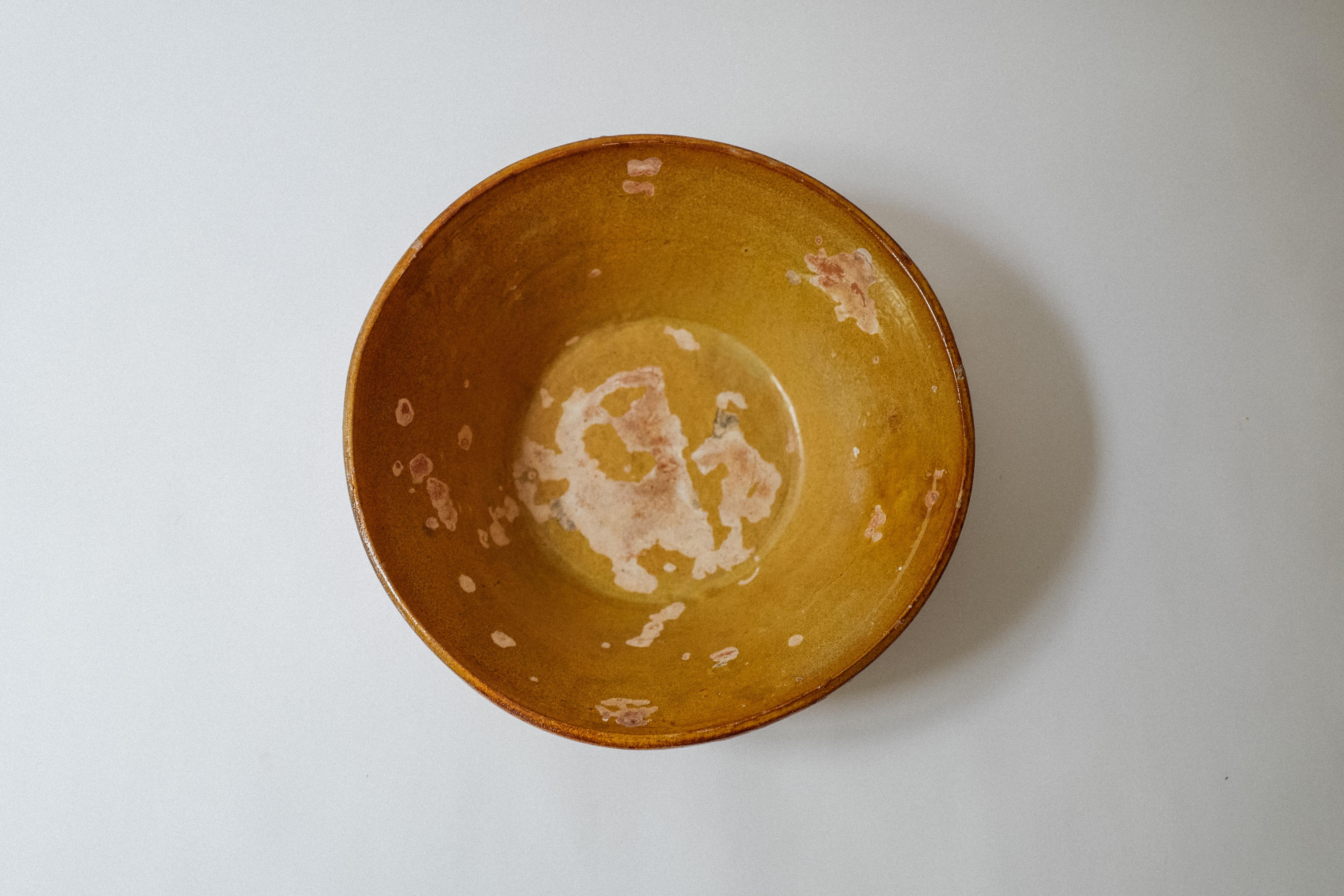 Ceramic French Provincial Tian Bowl Terracotta and Honey Glaze, 19th Century For Sale