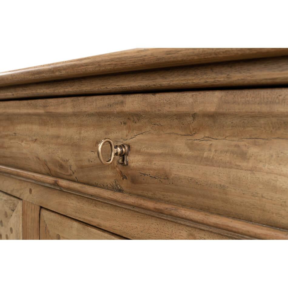 Wood French Provincial Traditional Sideboard - Light Walnut For Sale