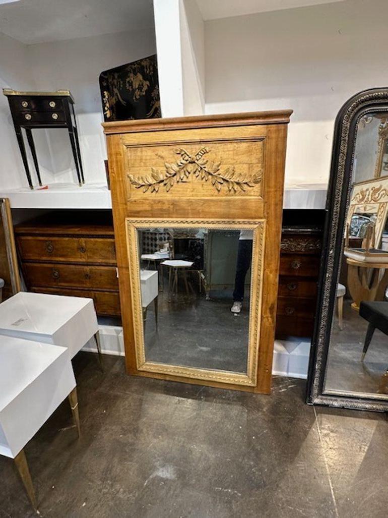 French Provincial Trumeau Mirror In Good Condition For Sale In Dallas, TX