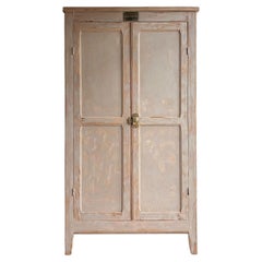 French Provincial Two-Door Pine Armoire, Bleached Finish, 1950s