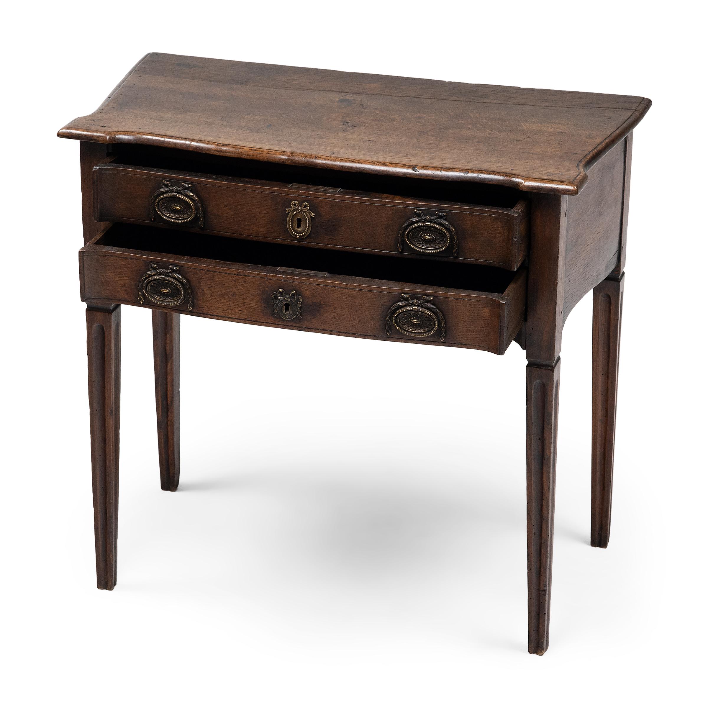 19th Century French Provincial Two Drawer Table, c. 1800 For Sale