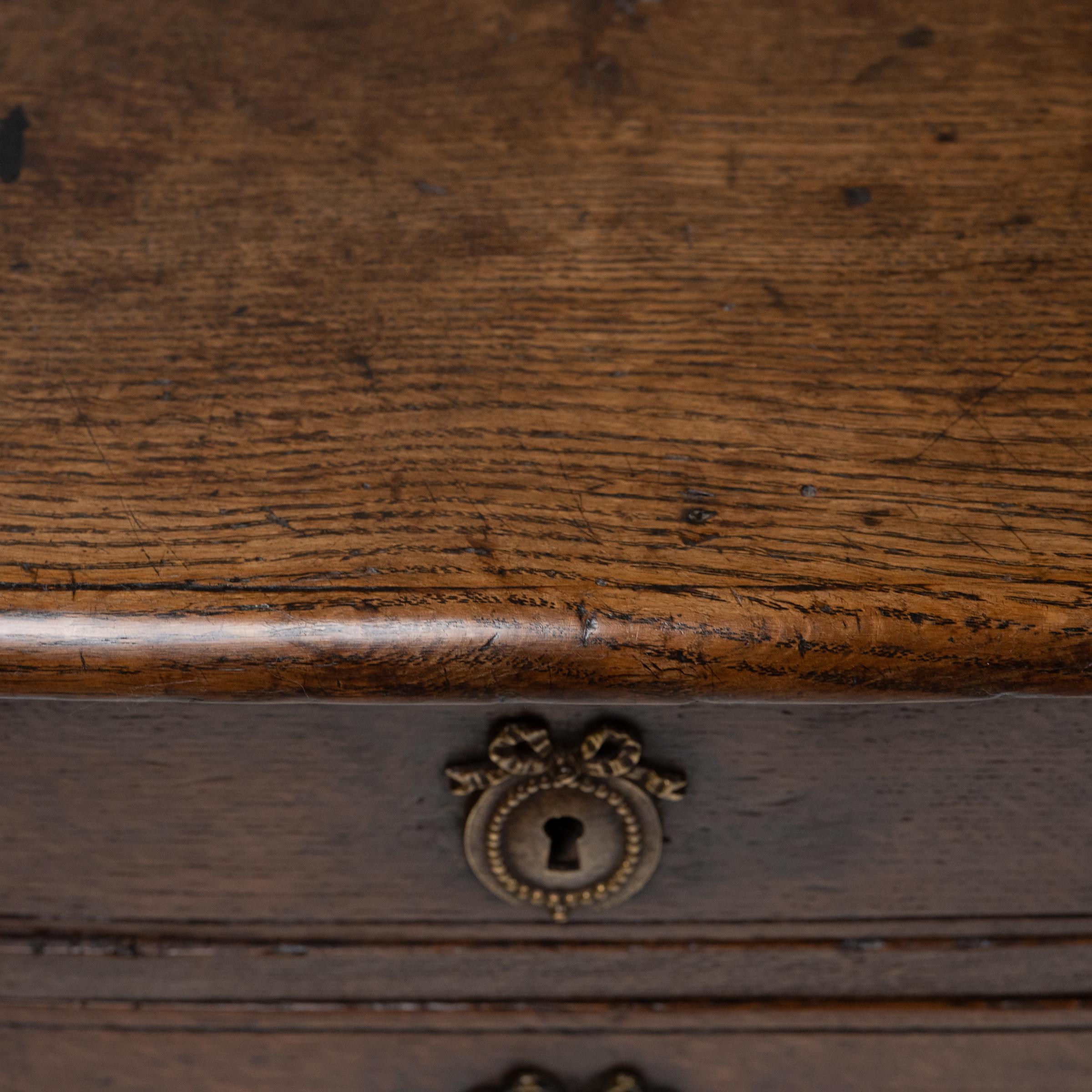 Metal French Provincial Two Drawer Table, c. 1800 For Sale