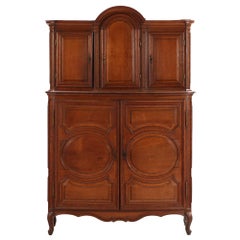 French Provincial Two-Piece Oak Cabinet, C 1880