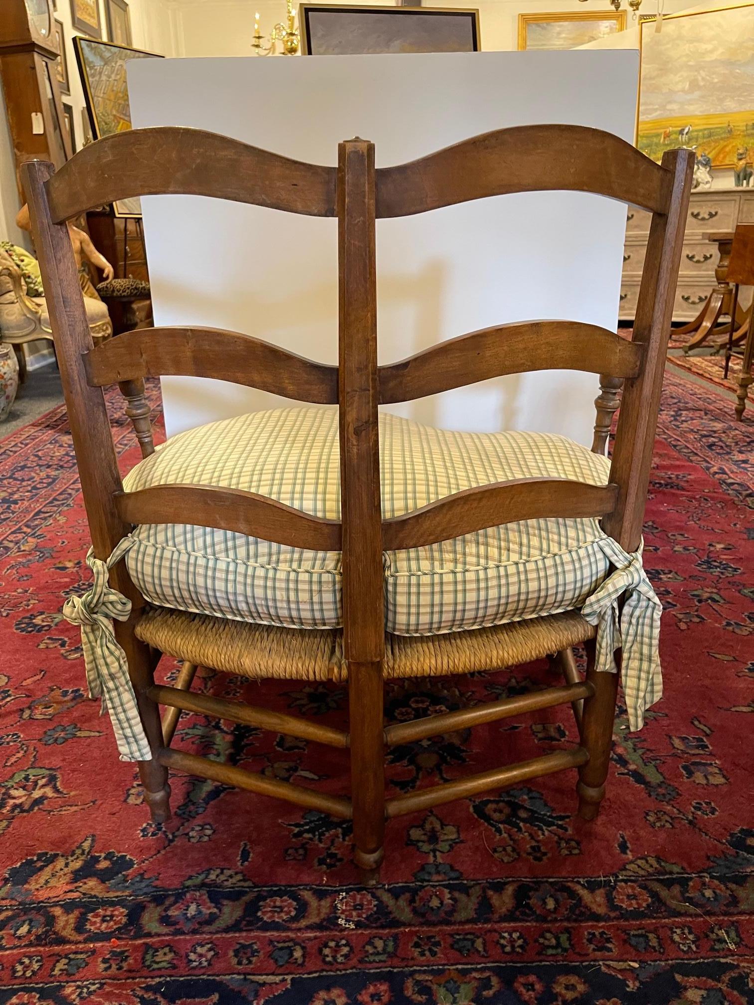 French Provincial Two Seater Rush Seat Bench, Late 19th/Early 20th Century 2